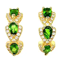 Хромдіопсид срібні сережки, 0265СХ