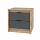 Сучасна стильна тумба приліжкова 45 см з двома шухлядами в спальню ЛДСП Сіті Еверест дуб сонома графіт, фото 3