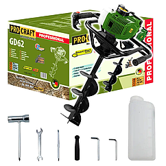 Бензобур ProCraft PROFESSIONAL GD62 (Шнек 200 мм)