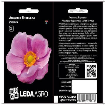 Квіти Анемона Японська рожева 10шт