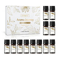 Ефірні масла набір EUQEE Journey натуральні преміум олії 12шт аромамасла для зволожувача дифузора лазні ванни свічок подарунок