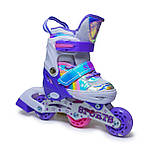 Дитячі розсувні ролики Rainbow Scale Sports фіолетові, розмір 26-29. Всі колеса світяться, фото 3