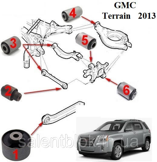 Сайлентблоки GMC Terrain ЗАД 14штук