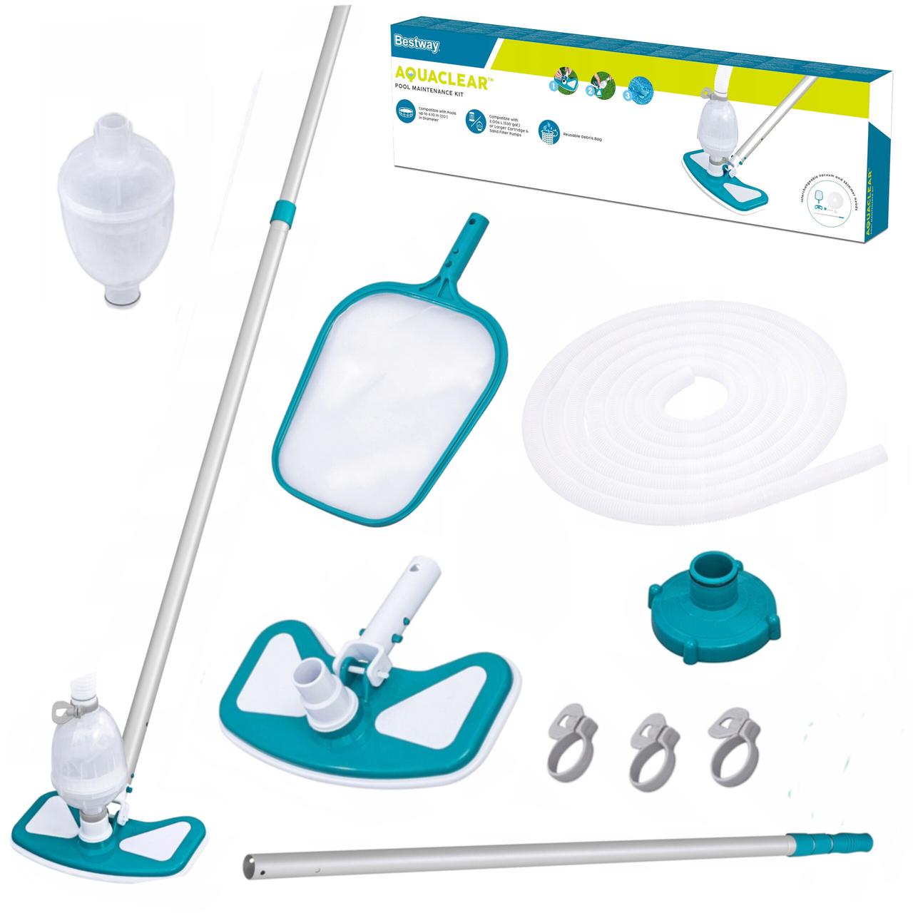 Набір для чищення басейну Bestway Aquaclear  2 в 1 пилосос + сачок (58234)