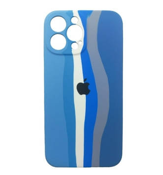 Силіконовий чохол для iPhone 13 Pro - Rainbow, Різнокольоровий / Темно-Синій