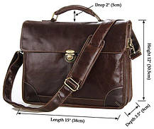 Сумка чоловіча Vintage 14085 для ноутбука Коричнева, фото 5