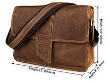 Сумка чоловіча Vintage 14231 в вінтажному стилі Коричнева, фото 5