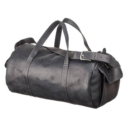 Сумка дорожня Grande Pelle 11046 з вінтажній шкіри Чорна, фото 1