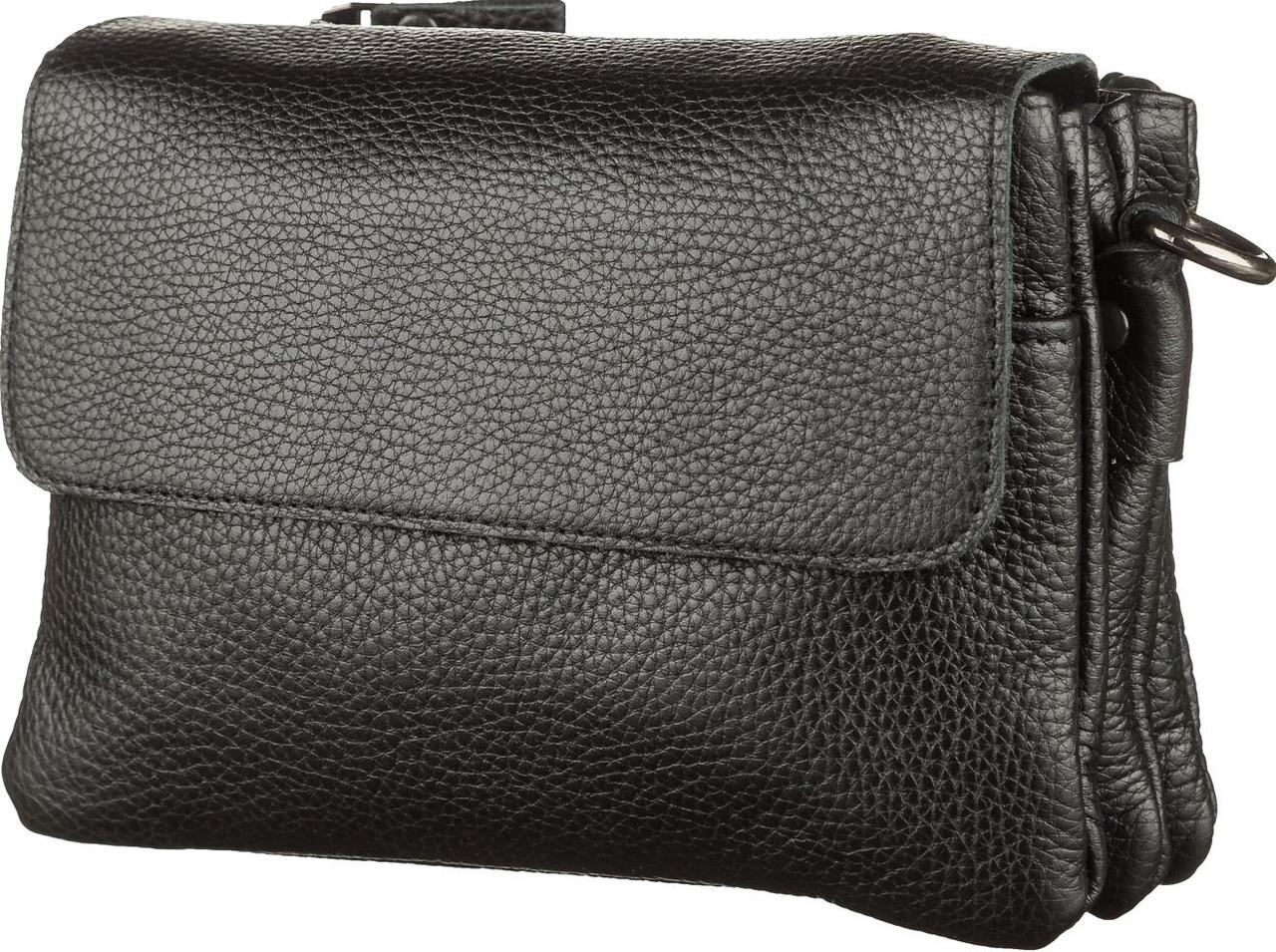 Чоловіча сумка SHVIGEL 11038 шкіряна, Чорна