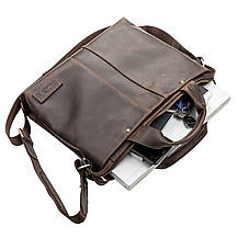 Сумка чоловіча SHVIGEL 11115 шкіряна Коричнева, фото 5