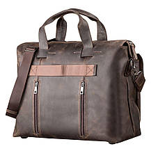 Велика чоловіча сумка SHVIGEL 11119 шкіряна Коричнева, фото 2