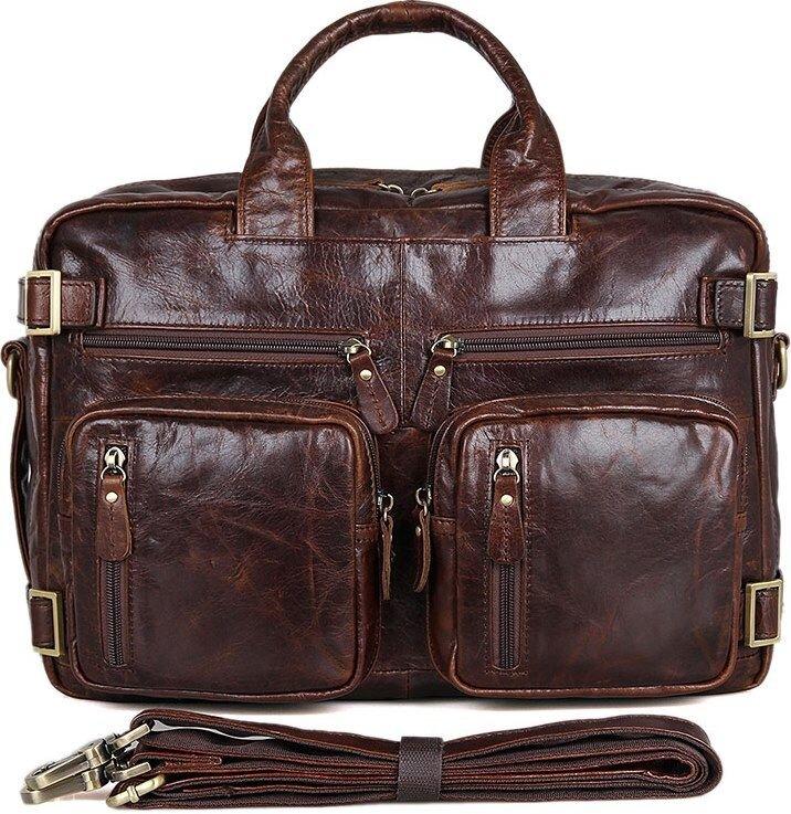 Сумка чоловіча Vintage 14590 шкіряна Коричнева