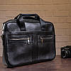 Сумка чоловіча Vintage 14625 шкіряна Чорна, фото 6