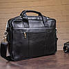 Сумка чоловіча Vintage 14625 шкіряна Чорна, фото 7
