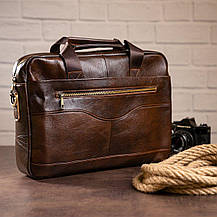 Сумка чоловіча під ноутбук Vintage 14669 Коричнева, фото 3
