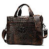 Сумка для ноутбука з тисненням під рептилію Vintage 14719 Коричнева, фото 6