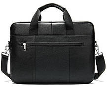 Сумка ділова чоловіча шкіряна Vintage 14794 Чорна, фото 2