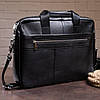 Сумка ділова чоловіча шкіряна Vintage 14794 Чорна, фото 6
