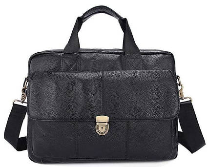 Портфель чоловічий шкіряний з замком Vintage 14801 Чорний, фото 1