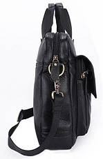 Портфель чоловічий шкіряний з замком Vintage 14801 Чорний, фото 3