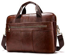 Ділова чоловіча сумка з зернистої шкіри Vintage 14836 Коричнева, фото 2
