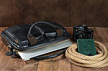 Сумка для ноутбуку з натуральної шкіри Vintage 14868 Чорна, фото 5