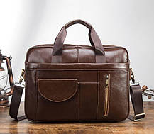 Сумка чоловіча під ноутбук Vintage 14882 Коричнева, фото 5