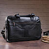 Ділова чоловіча сумка з зернистої шкіри Vintage 14886 Чорна, фото 6