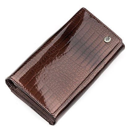 Гаманець жіночий ST Leather 18431 (S9001A) лакована шкіра Коричневий, фото 1
