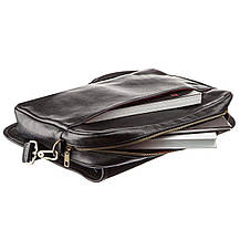 Чоловіча шкіряна сумка через плече SHVIGEL 19116 Чорна, фото 5