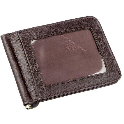 Зручний чоловічий Затискач для купюр ST Leather 18938 Коричневий, фото 1