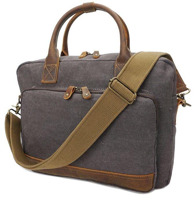 Сумка текстильна Vintage 20062 Сіра