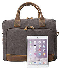 Сумка текстильна Vintage 20062 Сіра, фото 5