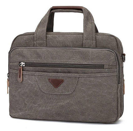 Сумка текстильна для ноутбука Vintage 20086 Сіра, фото 1