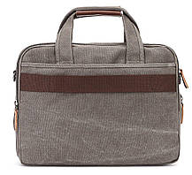 Сумка текстильна для ноутбука Vintage 20086 Сіра, фото 3