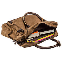 Текстильна сумка для ноутбука легка Vintage 20118 Коричнева, фото 5