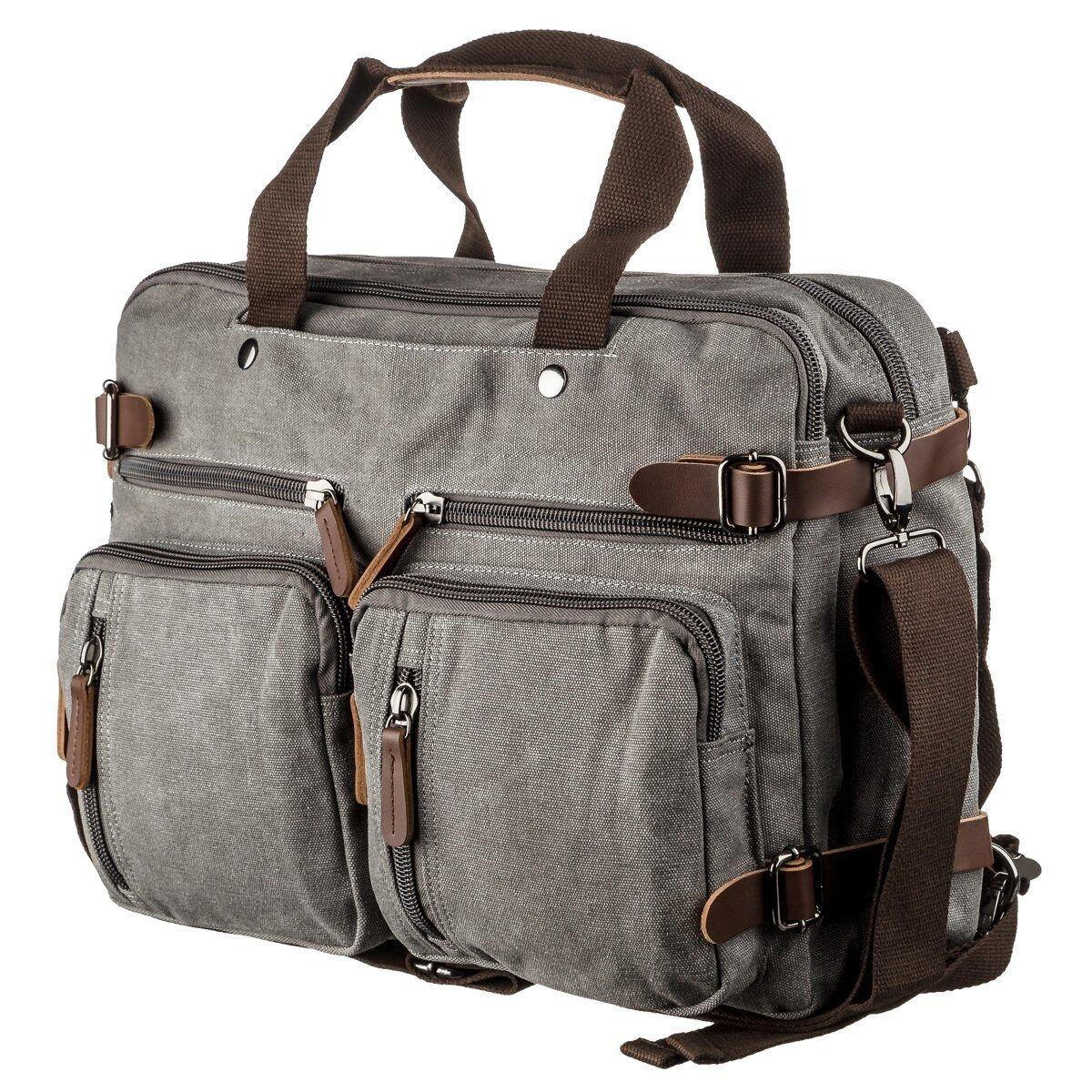 Сумка-трансоформер текстильна велика Vintage 20151 Сіра