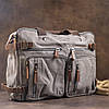 Сумка-трансоформер текстильна велика Vintage 20151 Сіра, фото 8