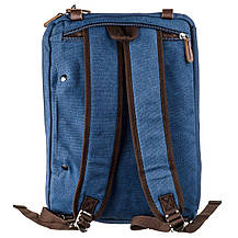 Сумка-трансформер текстильна велика Vintage 20153 Синя, фото 3