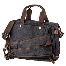 Сумка-трансофрмер текстильна Vintage 20144 Чорна, фото 2