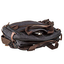 Сумка-трансофрмер текстильна Vintage 20144 Чорна, фото 3