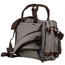 Сумка-трансоформер текстильна Vintage 20145 Сіра, фото 2