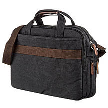 Сумка текстильна для ноутбука Vintage 20182 Чорна, фото 2