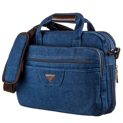 Сумка текстильна для ноутбука Vintage 20184 Cиня, фото 1