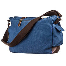 Сумка на плече текстильна Vintage 20148 Синя, фото 2