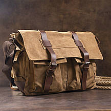 Сумка на плече текстильна Vintage 20150 Коричнева, фото 5