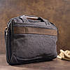 Сумка текстильна для ноутбука на два відділення Vintage 20177 Чорна, фото 8