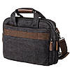 Сумка текстильна для ноутбука на два відділення Vintage 20177 Чорна, фото 9