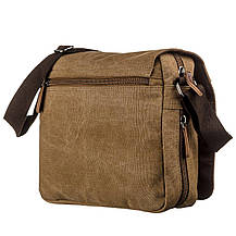 Текстильна сумка для ноутбука 13 дюймів через плече Vintage 20190 Коричнева, фото 2