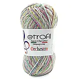 Пряжа Orchestra/Оркестра, рожевий-салатовий-бірюзовий Mandoline SE493, Etrofil, фото 2